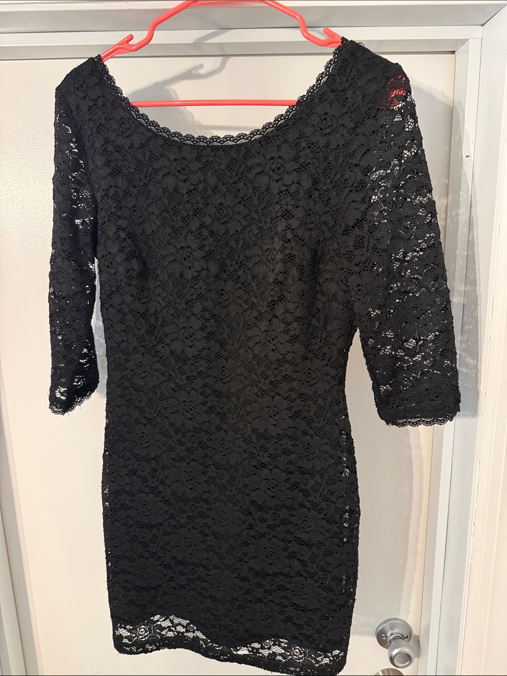Laundry By Shelli Segal Black Lace Long Sleeve Dress